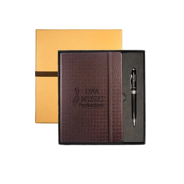 Gift set that includes a journal and twist-action ballpoint pen with... from ASI 79530 Prime Line