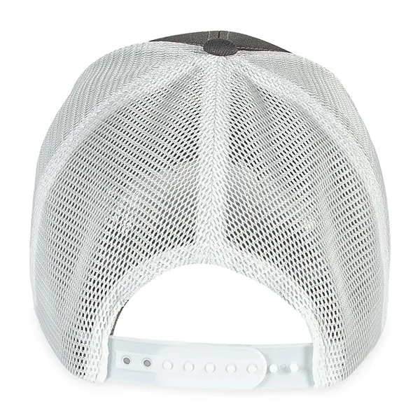 6 panel hat with mesh back, curved brim and plastic snapback... from ASI 56070 Gemline / Gemline®