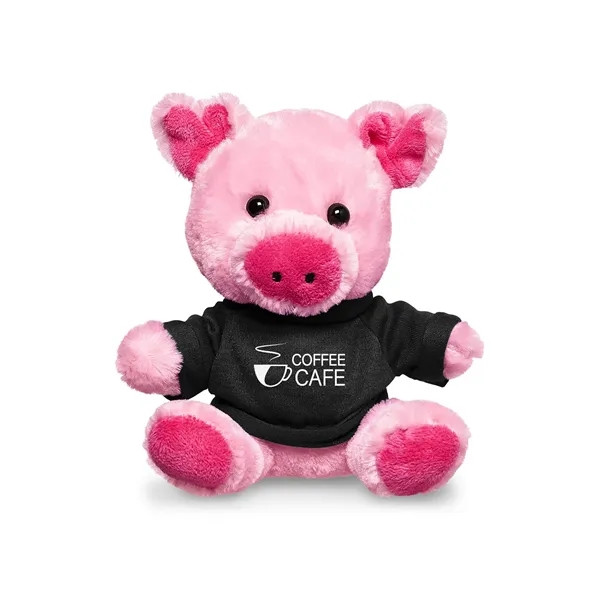 4" x 7.75" x 6" plush polyester pig in custom color... from ASI 79530 Prime Line