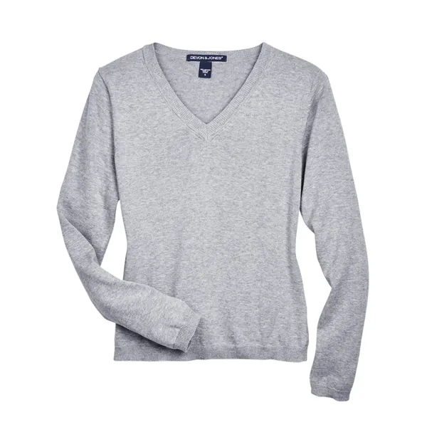 Devon & Jones ladies' V-neck sweater made from 100% airspun cotton.... from ASI 34063 alphabroder