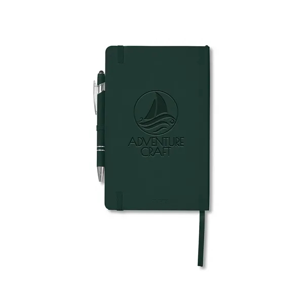 Journal and pen set with a soft cover, a rubberized aluminum... from ASI 79530 Prime Line