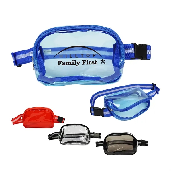 25C Clear Striped Zipper Fanny Pack and Adjustable waist strap... from ASI 41511 Brainchild USA Inc / BrainChild Gift Club