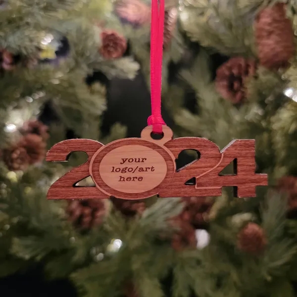 Custom Engraved Hardwood Horizontal 2024 Ornament... from ASI 92531 Unique Custom Products / UCP