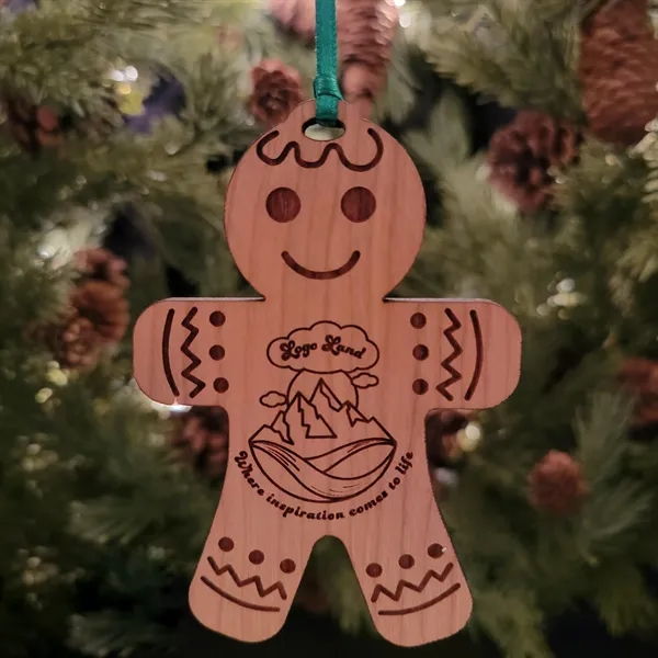 Custom Engraved Hardwood Gingerbread Man Ornament... from ASI 92531 Unique Custom Products / UCP