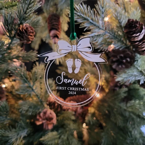 Custom Engraved Acrylic First Christmas Ornament... from ASI 92531 Unique Custom Products / UCP