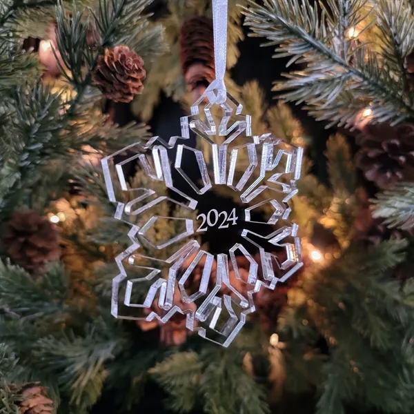 Custom Engraved Acrylic Classic Snowflake Ornament... from ASI 92531 Unique Custom Products / UCP