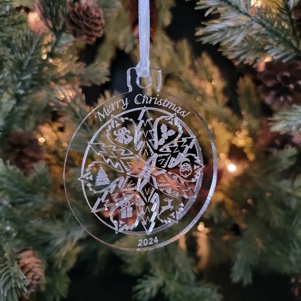 Custom Engraved Acrylic Graphic Snowflake Ornament... from ASI 92531 Unique Custom Products / UCP