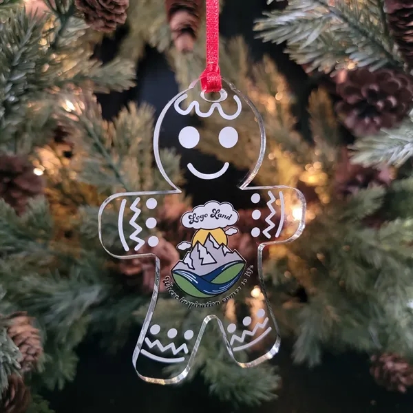 Custom Printed Acrylic Gingerbread Man Ornament... from ASI 92531 Unique Custom Products / UCP