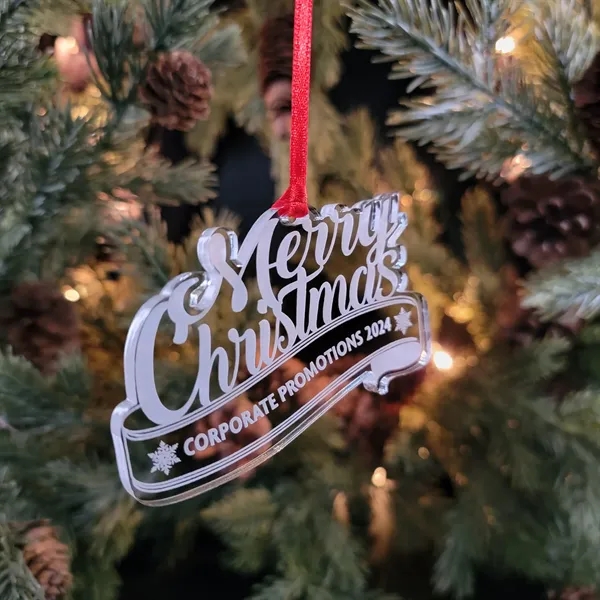 Custom Engraved Acrylic Merry Christmas Ornament... from ASI 92531 Unique Custom Products / UCP