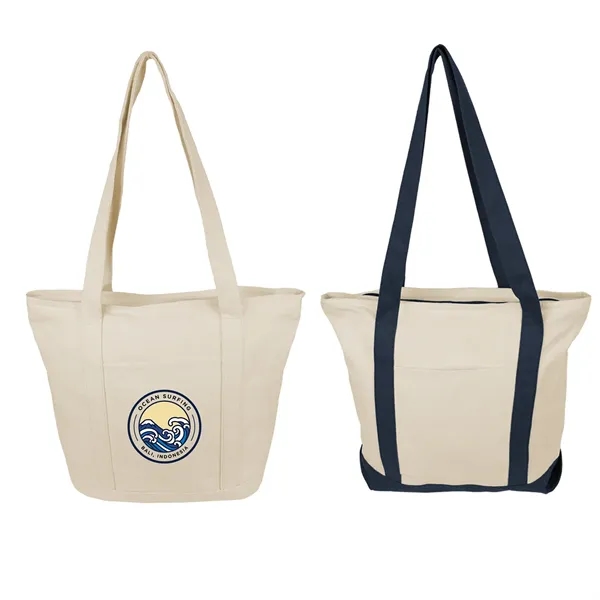 17" x 14" x 5" cotton boat tote with zipper closure,... from ASI 37980 Bagworld