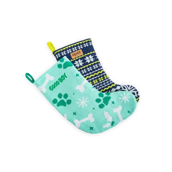 Pantone Matched Jacquard holiday stockings made of acrylic and spandex and... from ASI 45657 Pop! Promos