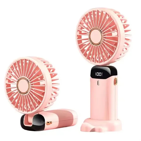 Rechargeable foldable LED hand fan with mobile stand plus 1 color... from ASI 37218 Athena Promo (tm)