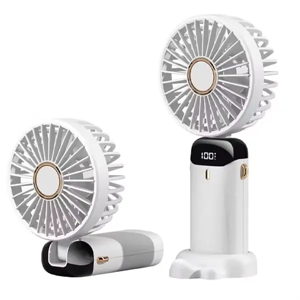 Rechargeable foldable LED hand fan with mobile stand plus 1 color... from ASI 37218 Athena Promo (tm)