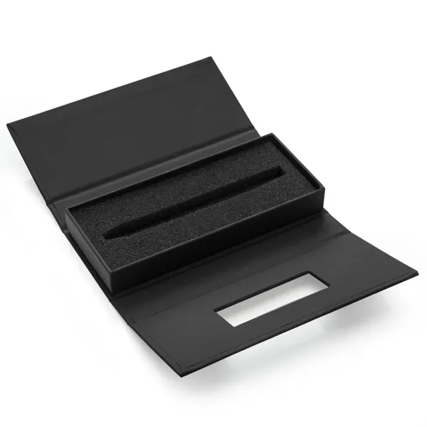 Wooden double pen gift box with wood grain finish and metal... from ASI 84592 St Regis Group