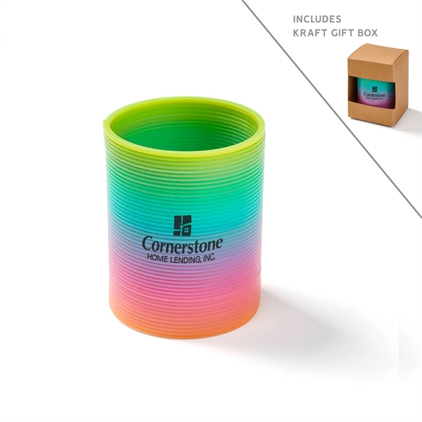 2" plastic spring with a round shape and rainbow color that... from ASI 63549 Jornik Manufacturing Corp / Jornik