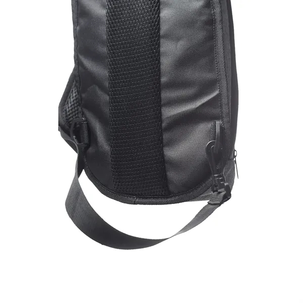 Two-tone crossbody shoulder backpack plus 1 color silkscreen imprint on 1... from ASI 37218 Athena Promo (tm)