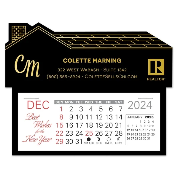 House shape self adhering vinyl calendar with 13 month pad,... from ASI 95280 Warwick Publishing Co / Warwick