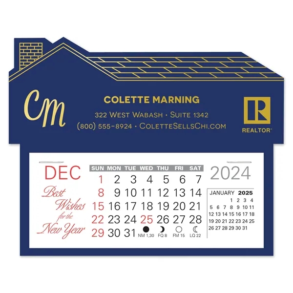 House shape self adhering vinyl calendar with 13 month pad,... from ASI 95280 Warwick Publishing Co / Warwick