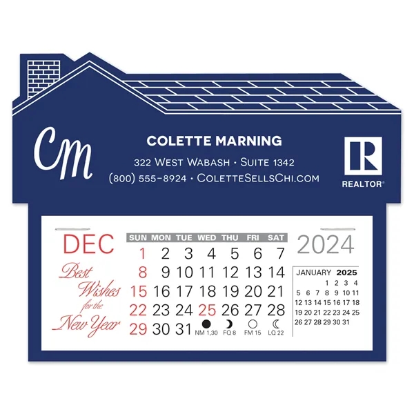 House shape self adhering vinyl calendar with 13 month pad,... from ASI 95280 Warwick Publishing Co / Warwick
