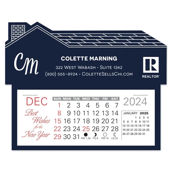House shape self adhering vinyl calendar with 13 month pad,... from ASI 95280 Warwick Publishing Co / Warwick