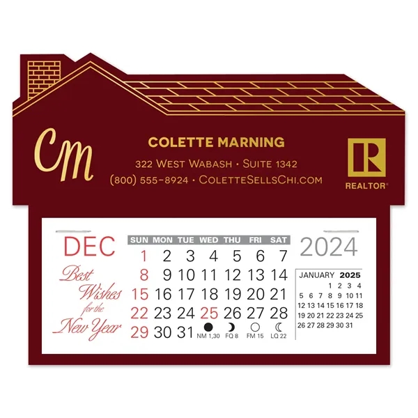 House shape self adhering vinyl calendar with 13 month pad,... from ASI 95280 Warwick Publishing Co / Warwick