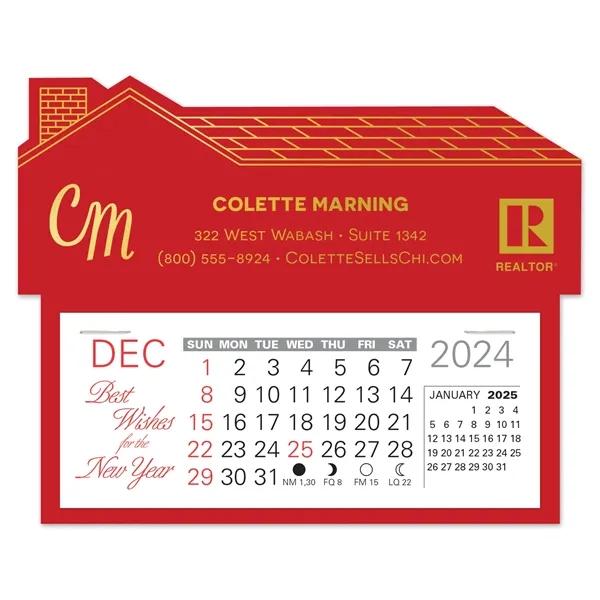 House shape self adhering vinyl calendar with 13 month pad,... from ASI 95280 Warwick Publishing Co / Warwick