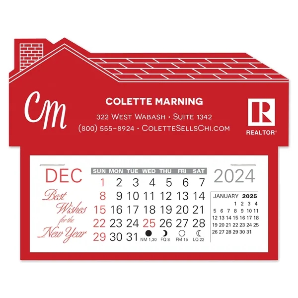 House shape self adhering vinyl calendar with 13 month pad,... from ASI 95280 Warwick Publishing Co / Warwick