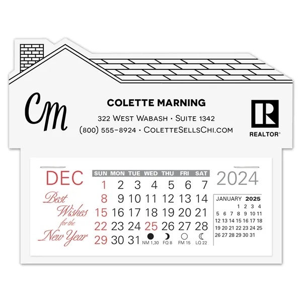 House shape self adhering vinyl calendar with 13 month pad,... from ASI 95280 Warwick Publishing Co / Warwick