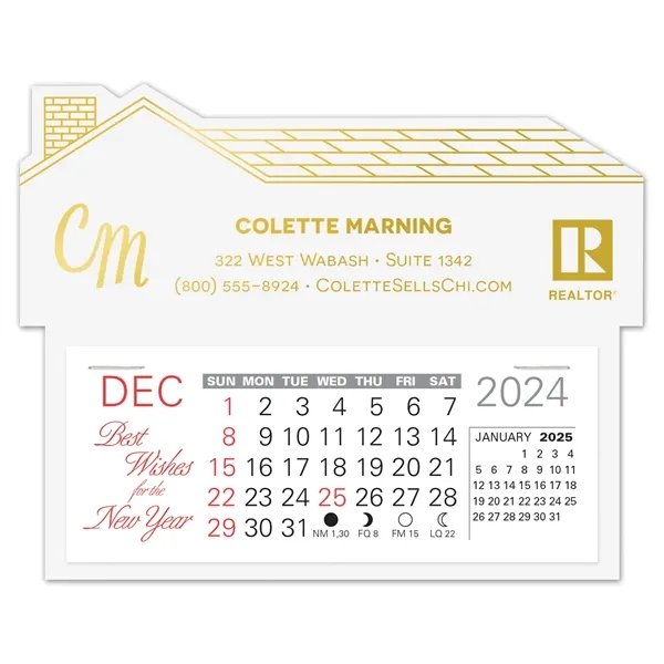 House shape self adhering vinyl calendar with 13 month pad,... from ASI 95280 Warwick Publishing Co / Warwick