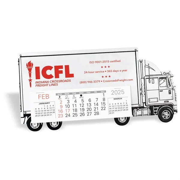 Tractor Trailer Desk Calendar w/Red imprint,13 month 3 month in view... from ASI 95280 Warwick Publishing Co / Warwick