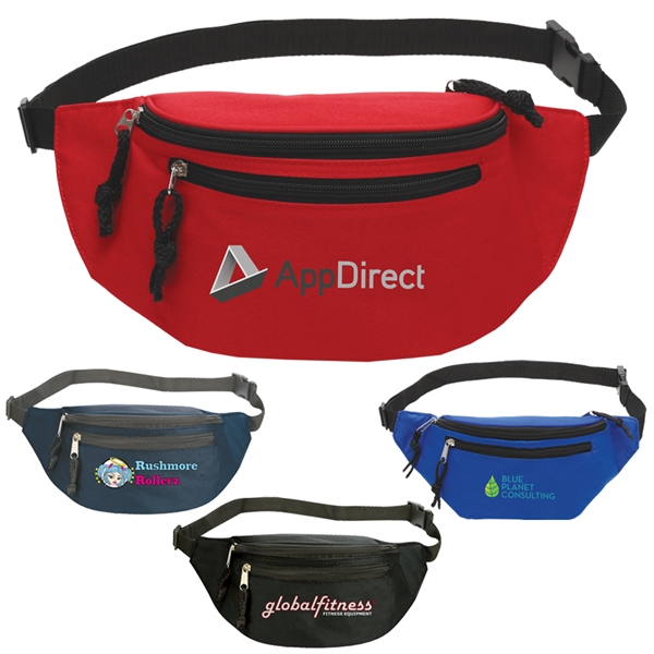 Fanny pack made of 600 denier polyester with adjustable waist belt.... from ASI 46755 Cosmo Promos