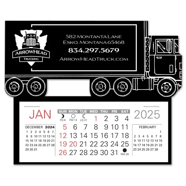 Semi-Truck shape self adhering vinyl calendar with 13 month pad,... from ASI 95280 Warwick Publishing Co / Warwick