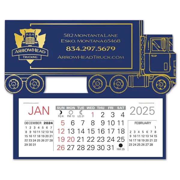 Semi-Truck shape self adhering vinyl calendar with 13 month pad,... from ASI 95280 Warwick Publishing Co / Warwick