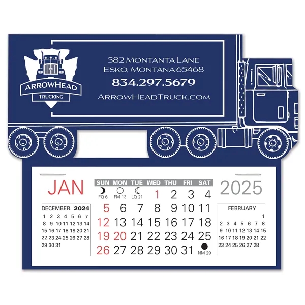 Semi-Truck shape self adhering vinyl calendar with 13 month pad,... from ASI 95280 Warwick Publishing Co / Warwick