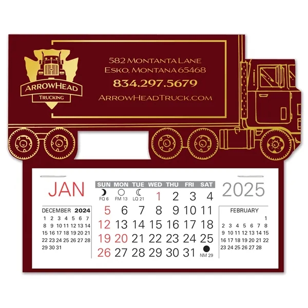 Semi-Truck shape self adhering vinyl calendar with 13 month pad,... from ASI 95280 Warwick Publishing Co / Warwick