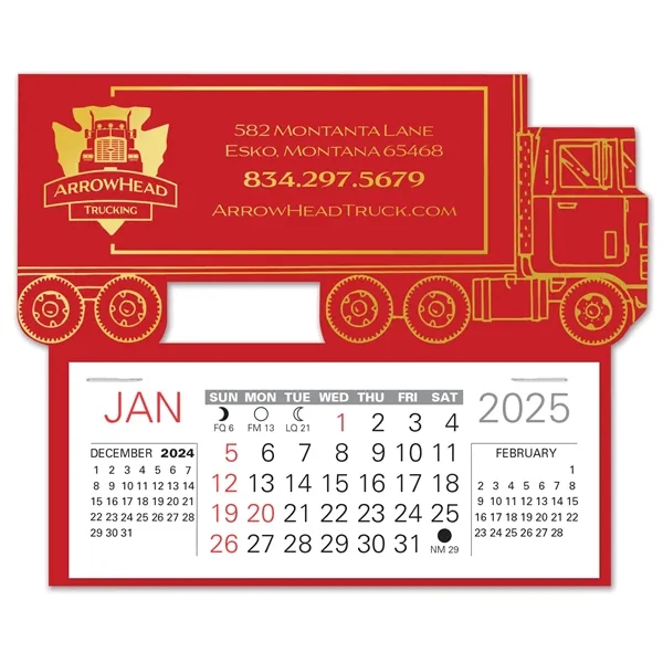 Semi-Truck shape self adhering vinyl calendar with 13 month pad,... from ASI 95280 Warwick Publishing Co / Warwick