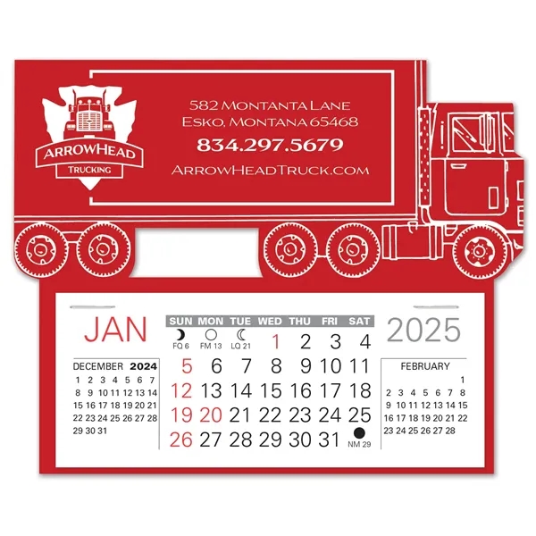 Semi-Truck shape self adhering vinyl calendar with 13 month pad,... from ASI 95280 Warwick Publishing Co / Warwick