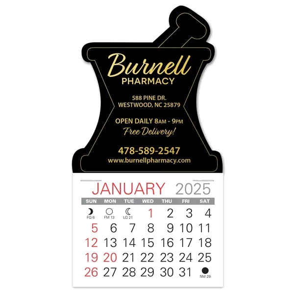 Mortar & Pestle shape self adhering vinyl calendar with 13 month... from ASI 95280 Warwick Publishing Co / Warwick