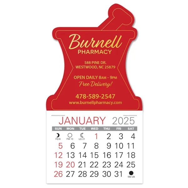 Mortar & Pestle shape self adhering vinyl calendar with 13 month... from ASI 95280 Warwick Publishing Co / Warwick