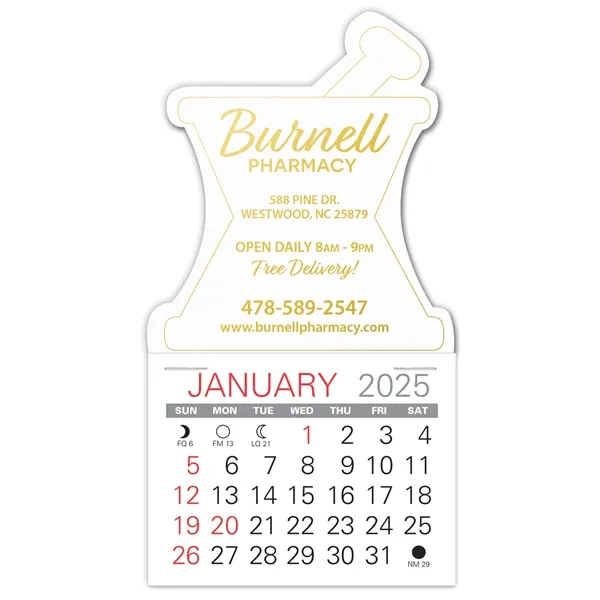 Mortar & Pestle shape self adhering vinyl calendar with 13 month... from ASI 95280 Warwick Publishing Co / Warwick