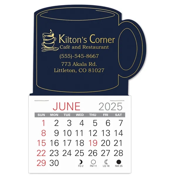 Mug shape self adhering vinyl calendar with 13 month pad... from ASI 95280 Warwick Publishing Co / Warwick