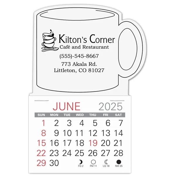 Mug shape self adhering vinyl calendar with 13 month pad... from ASI 95280 Warwick Publishing Co / Warwick