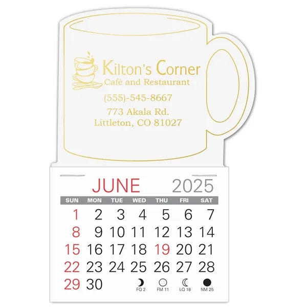 Mug shape self adhering vinyl calendar with 13 month pad... from ASI 95280 Warwick Publishing Co / Warwick