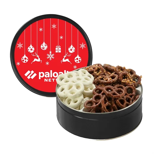 Medium size, 3-way tin with milk chocolate, sprinkle and yogurt covered... from ASI 71685 Midnite Snax®