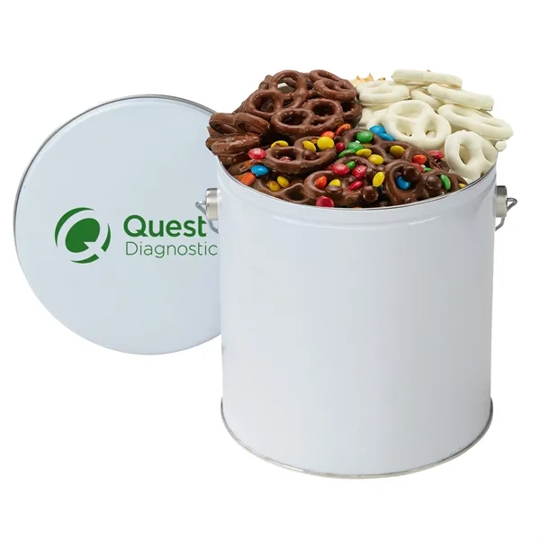 1 Gallon Tin filled with Milk with M&M's,  Milk Chocolate,... from ASI 71685 Midnite Snax®