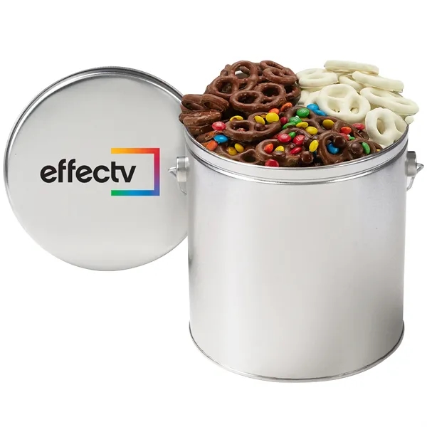 1 Gallon Tin filled with Milk with M&M's,  Milk Chocolate,... from ASI 71685 Midnite Snax®