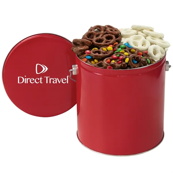 1 Gallon Tin filled with Milk with M&M's,  Milk Chocolate,... from ASI 71685 Midnite Snax®