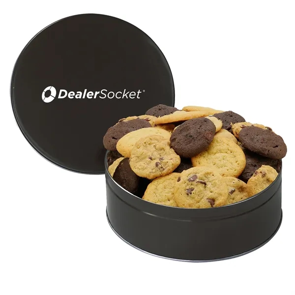 Medium Gourmet Cookie Tin with 2" Assorted Gourmet Cookies (24)... from ASI 71685 Midnite Snax®
