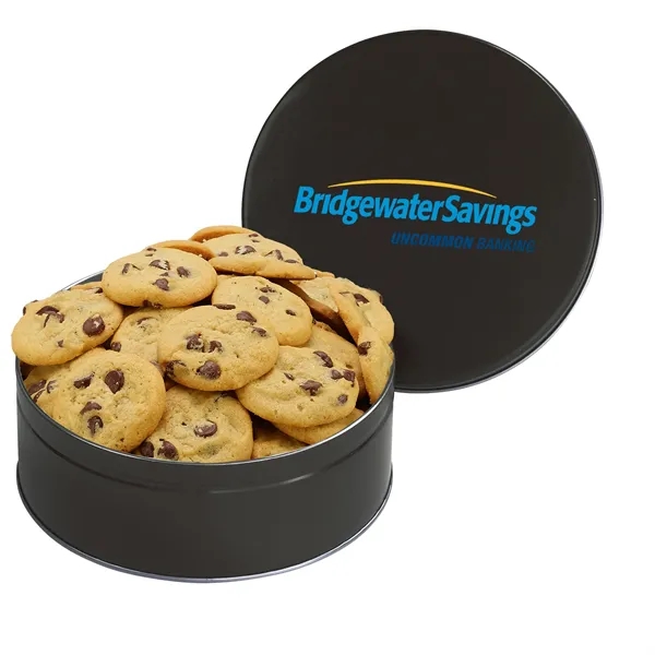 Large Gourmet Cookie Tin with 2" Gourmet Chocolate Chip Cookies (30)... from ASI 71685 Midnite Snax®