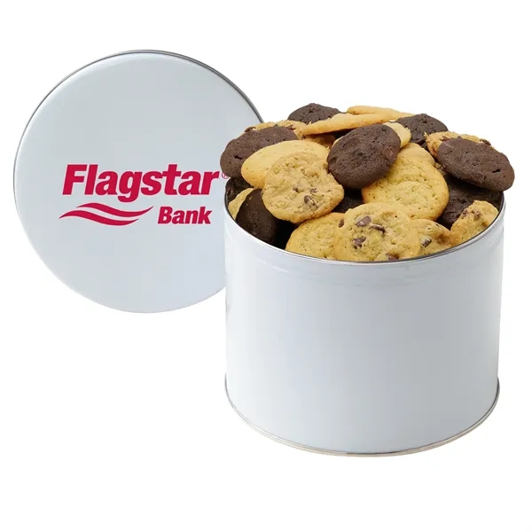 Half Gourmet Cookie Tin with 2" Assorted Gourmet Cookies (32)... from ASI 71685 Midnite Snax®